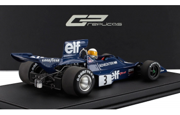 TYRRELL F1 Ford 007 Elf №3 Winner Sweden Gp (with Pilot Figure) (1974) Jody Scheckter, Blue