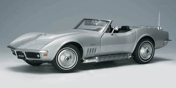 CHEVROLET Corvette in Cortez Silver Diecast 1969, Silver 
