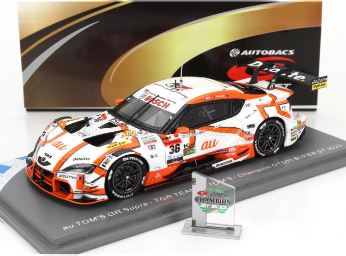 TOYOTA Gr Supra Team Tom's №36 Champion Gt500 Class Super Gt Season (2023) Sho Tsuboi - Ritomo Miyata, White Red