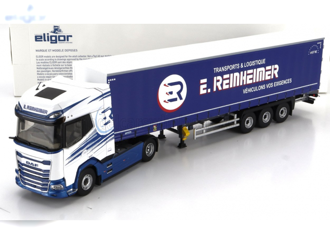 DAF Xg+ Truck Telonato Reinheimer Transports (2023), White Blue