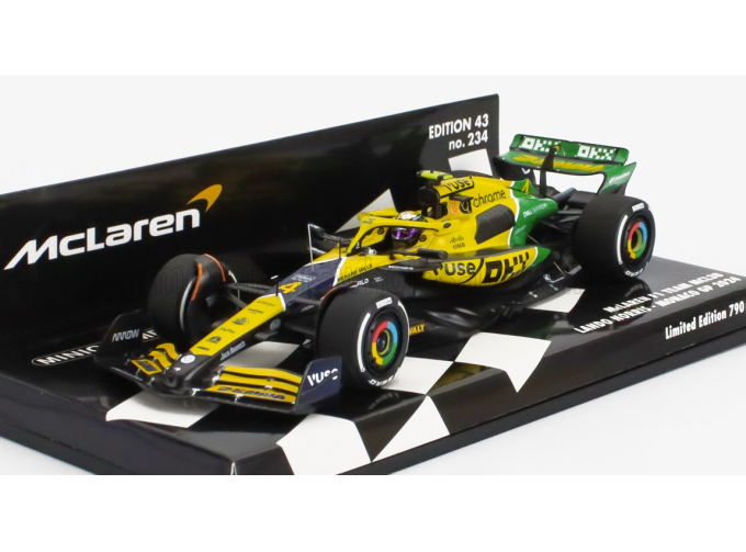 McLAREN F1 Mcl38 Team Mclaren №4 4th Monaco Gp (senna 30th Anniversary) (2024) Lando Norris, Yellow Green Black