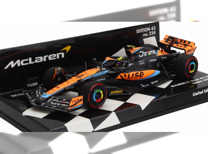 McLAREN F1 Mcl60 Team Mclaren №4 Bahrain Gp (2023) Lando Norris, Orange Blue Black