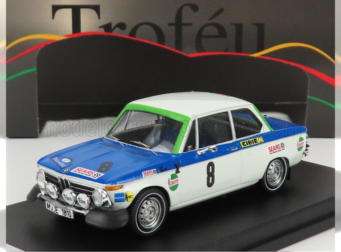 BMW 2002 Ti (night Version) N8 Rally Acropolis (1972) T.fall - M.wood, White Blue