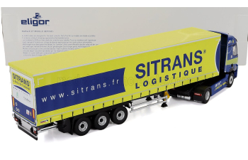 RENAULT T-line E-tech Truck Telonato Sitrans Transports (2023), Blue Yellow