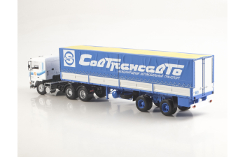 VOLVO F12 с полуприцепом Fruehauf Savoyarde Совтрансавто, белый / синий