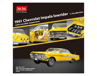 Chevrolet Impala (1961) Hardtop Lowrider with movable suspension, yellow