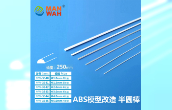 Пластиковый профиль полукруглый пруток 1,5мм*250мм 8шт