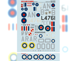 Декаль Westland Lysander