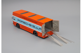 MERCEDES-BENZ Renntransporter Porsche-Gulf, orange / blue