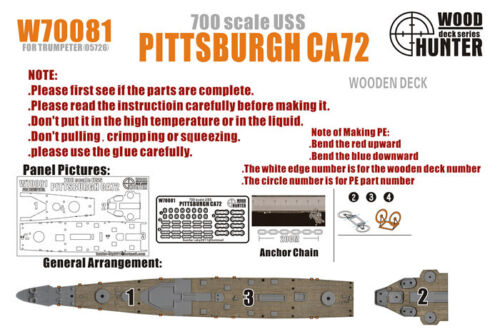 Набор деталей WWII USS Pittsburgh CA72 (Trumpeter 05726)