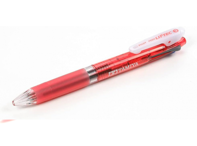 Сменная цветная ручка, прозрачная, красная/ Changeable Color Pen Clear Red