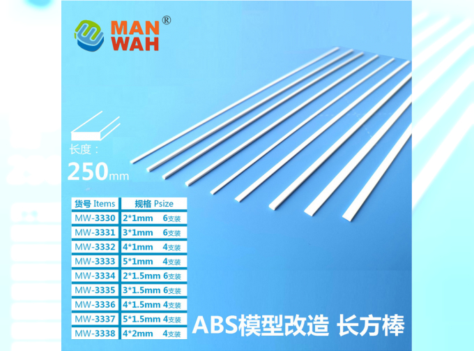 Пластиковый профиль прямоугольный 5мм*1,5мм*250мм, 4шт