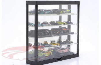 Витрина светодиодная на 5 этажей с зеркалом для моделей в масштабе 1:43 и 1:64