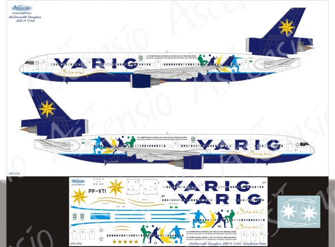 Декаль на самолёт MD-11 (Varig (Soccer Team))