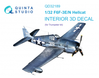 3D Декаль интерьера кабины F6F-3E/N Hellcat (Трубач)