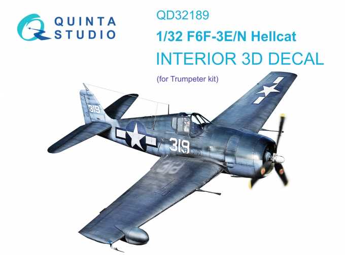 3D Декаль интерьера кабины F6F-3E/N Hellcat (Трубач)