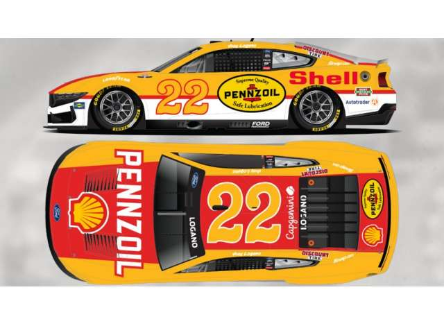 Ford Mustang Dark Horse #22 Joey Logano *Shell-Pennzoil*, red/orange 2025