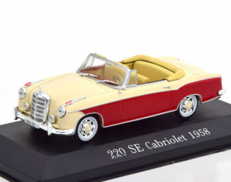 MERCEDES-BENZ 220SE Ponton Cabriolet W128 (1958-1960) бежевый с красным