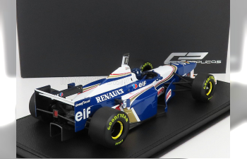 WILLIAMS F1 Fw18 Renault N 5 Damon Hill (with Pilot Figure) Season 1996 World Champion - Con Vetrina - With Showcase, Blue White