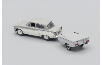 МОСКВИЧ-407 (deagostini) с прицепом "Скиф-М" серый,серый прицеп