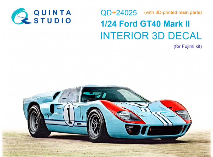 3D Декаль интерьера кабины Ford GT40 Mark II (Fujimi) (с 3D-печатными деталями)