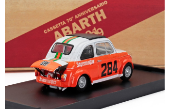 FIAT 500 Abarth 695ss Team Merano Corse Jagermeister №284 Rally Colle Della Maddalena (1973) Renato Menapace, White Orange Green