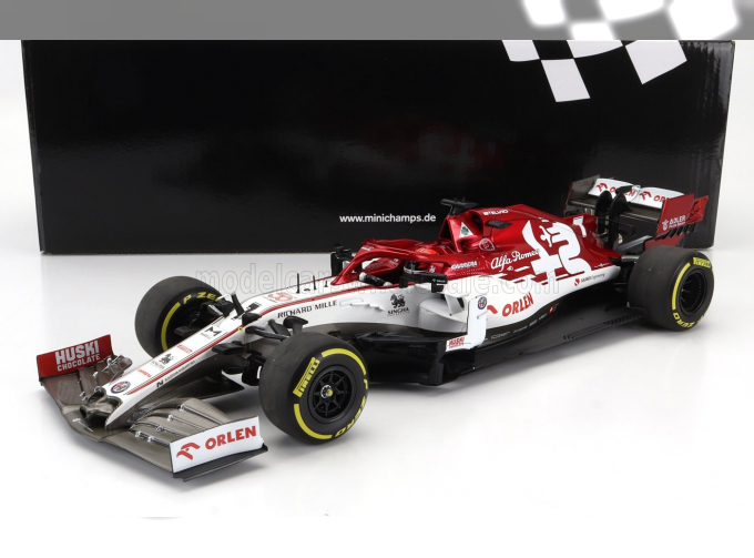 ALFA ROMEO F1 C39 Team Racing Orlen №7 Austrian Gp (2020) Kimi Raikkonen, White Red Met