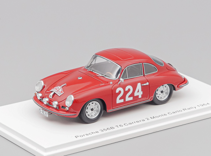Porsche 356B T6 Carrera 2 #224 Monte Carlo Rally 1964 G. Klass - H. Wencher, red