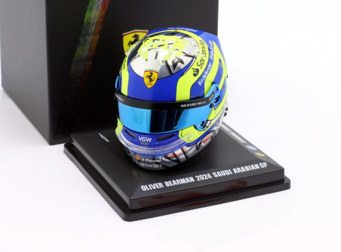MINI HELMET Ferrari SF-24 7th Saudi Arabia GP (Jiddah) Formula 1 Oliver Bearman (2024)