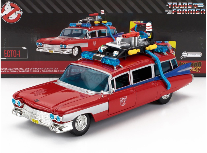 CADILLAC Series-62 Ecto-1 Ghostbusters Transformers (1984), Red