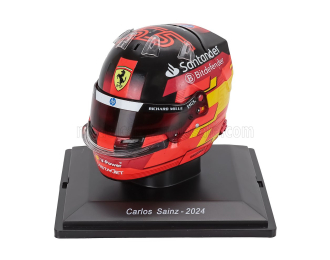 HELMET F1 Casco Helmet Carlos Sainz Team Scuderia Ferrari Sf-24 Season (2024), Red Yellow