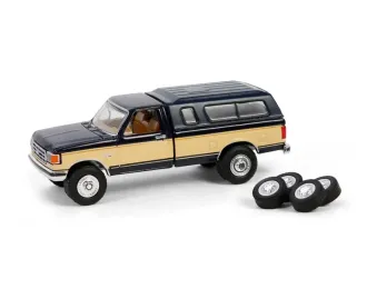 FORD F-150 Xlt Pick-up With Camper Shell And Spare Tires (1991), Black Gold