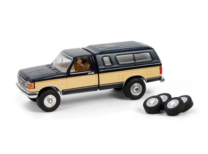 FORD F-150 Xlt Pick-up With Camper Shell And Spare Tires (1991), Black Gold