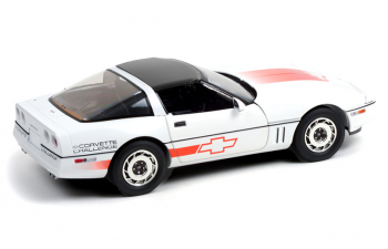 CHEVROLET Corvette C4 Challenge Race Car 1988 White with Orange Stripes