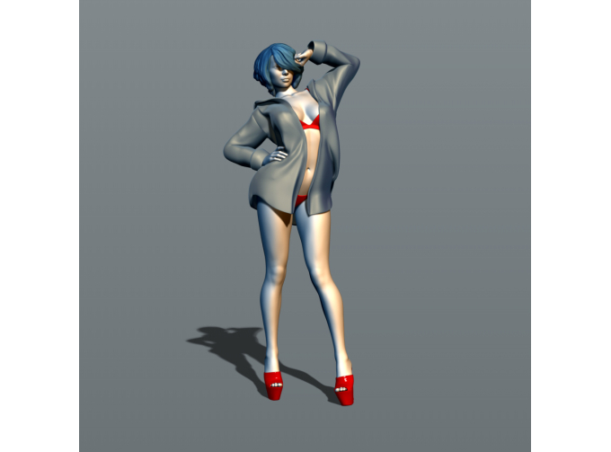 Фигура Девушка в мужской рубашке, окрашенная