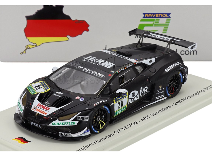 LAMBORGHINI Huracan Gt3 Evo Ii Team Abt Sportsline №28 24h Nurburgring (2025) Marco Mapelli - Christian Engelhart - Luca Engstler, Black
