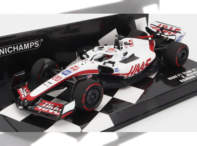 HAAS F1 Vf-22 Ferrari Team Haas N 20 5th Bahrain Gp 2022 Kevin Magnussen, White Black Red