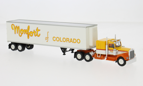 KENWORTH W 900 Koffer-SZ Monfort of Colorado (1977), orange/yellow