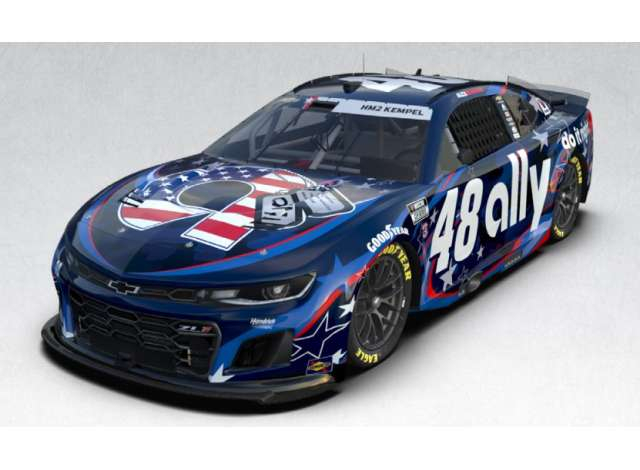Chevrolet #48 Alex Bowman *Ally Salutes*, blue/white/red 2025