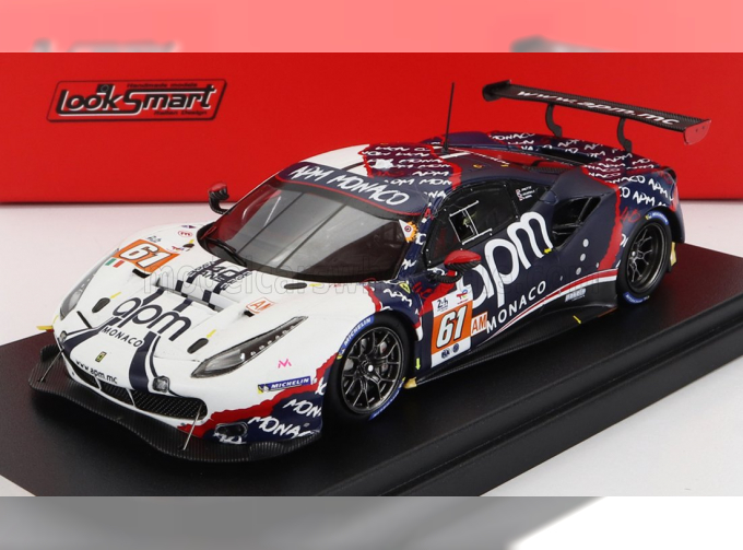 FERRARI 488 Gte Evo 3.9l Turbo V8 Team Af Corse N61 24h Le Mans (2022) L.Prette - C.Grunewald - V.Abril, White Blue