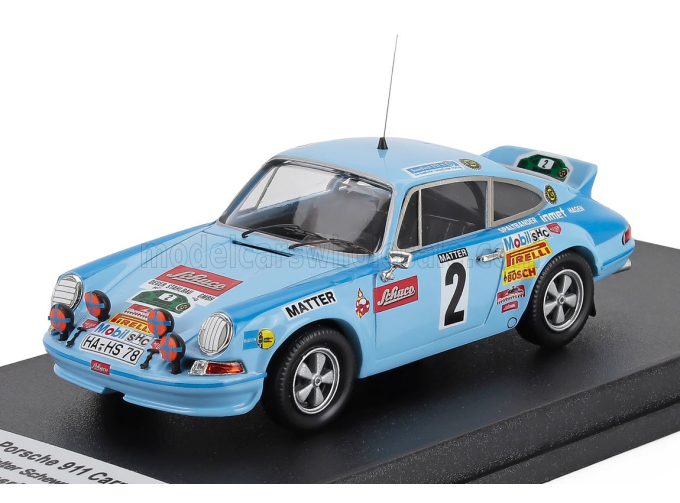 PORSCHE 911 Carrera Rs Coupe (night Version) №2 Winner Rally Hunsruck Heinz Walter Schewe - Wolfang Druba (1976), Light Blue