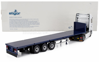 SCANIA S500 Truck Rimorchio Pianale Picard Transports 2021, White Blue