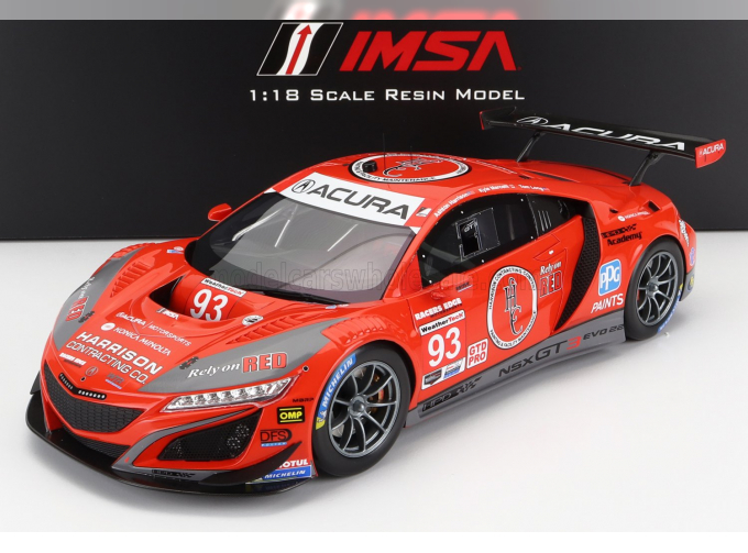 ACURA Nsx Gt3 Evo22 Team Edge Motorsport №93 12h Sebring (2022), Red