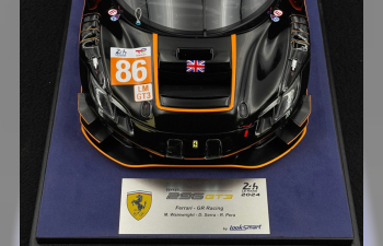FERRARI 296 Gt3 3.0l Turbo V6 Team Gr Racing №86 24h Le Mans (2024) Riccardo Pera - Daniel Serra - Michael Wainwright - With Showcase - Con Vetrina, Black Orange