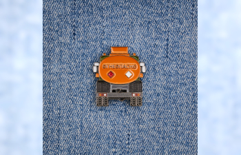 Значок "бензовоз", оранжевый / зеленый