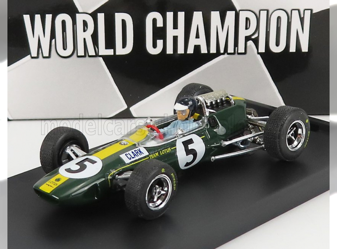 LOTUS F1 33 N5 Winner British Gp Jim Clark (1965) World Champion - With Driver Figure, Green Yellow