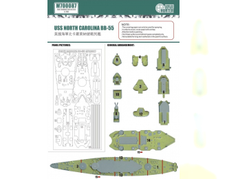 Маска окрасочная USS North Carolina Bb-55 (For Trumpeter 05734)