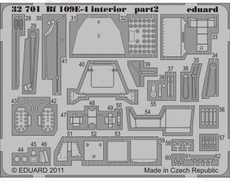 Цветное Фототравление для Bf 109E-4 interior S.A.
