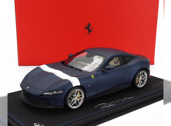 FERRARI Roma (2019) - Con Vetrina - With Showcase, Blu Abu Dhabi - Matt Blue