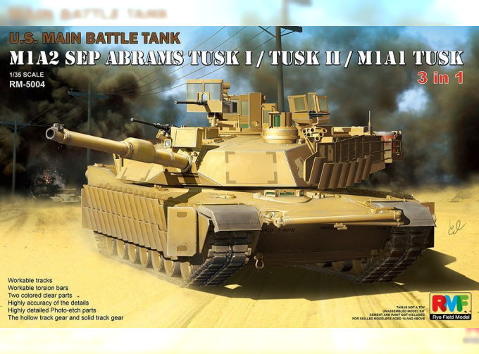 Сборная модель M1A2 SEP ABRAMS TUSK I/TUSK II/M1A1 TUSK (3в1)
